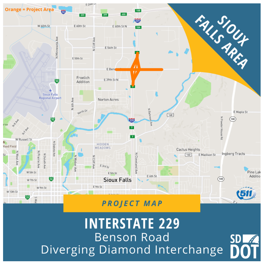 Evening Closure Scheduled for Interstate 229 and Benson Road DDI