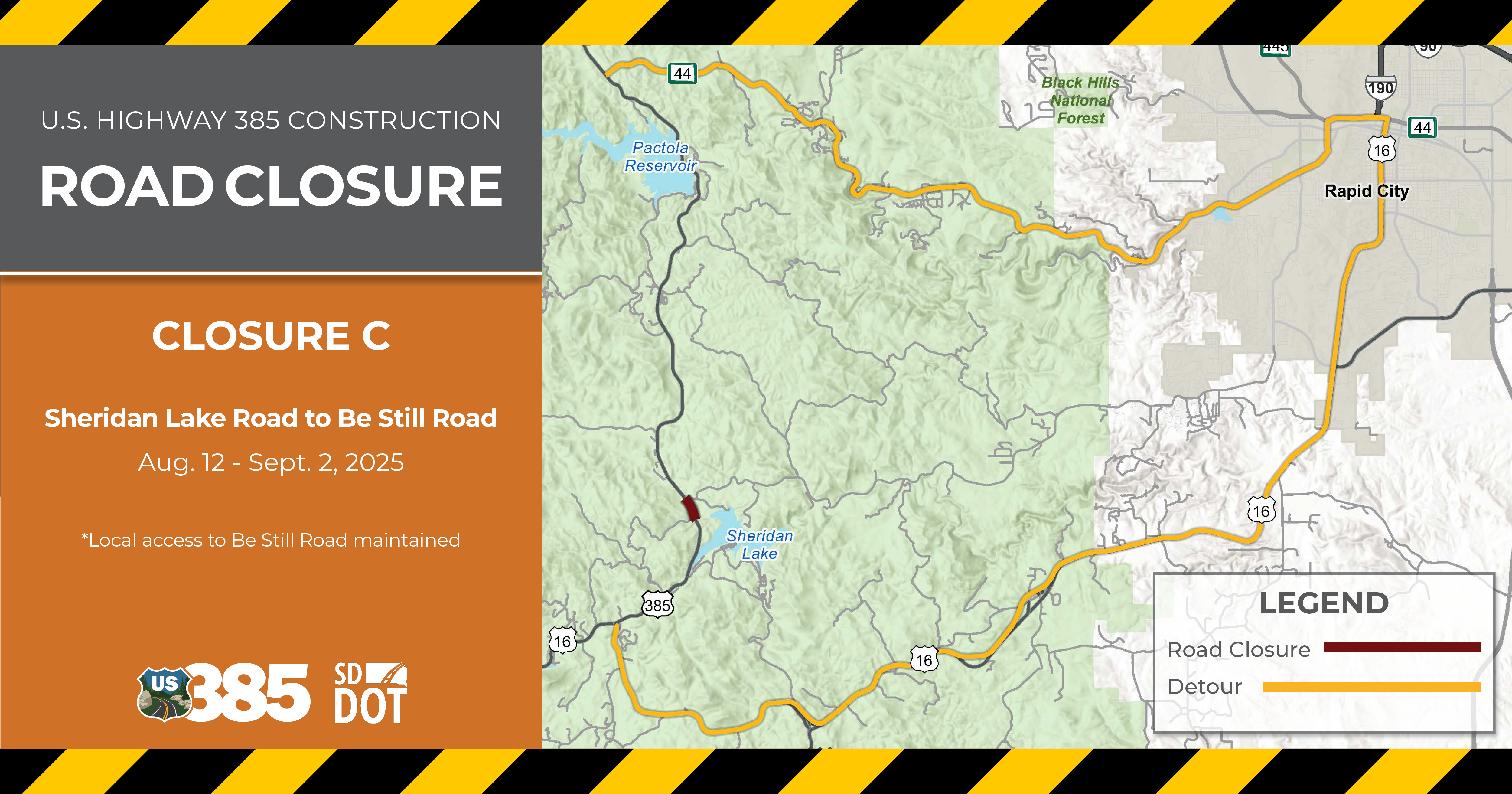 Road Closure Scheduled for U.S. Highway 385 from Sheridan Lake Road to ...