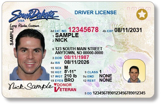 Image of South Dakota's new driver's license design