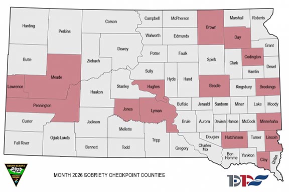 March sobriety checkpoints map